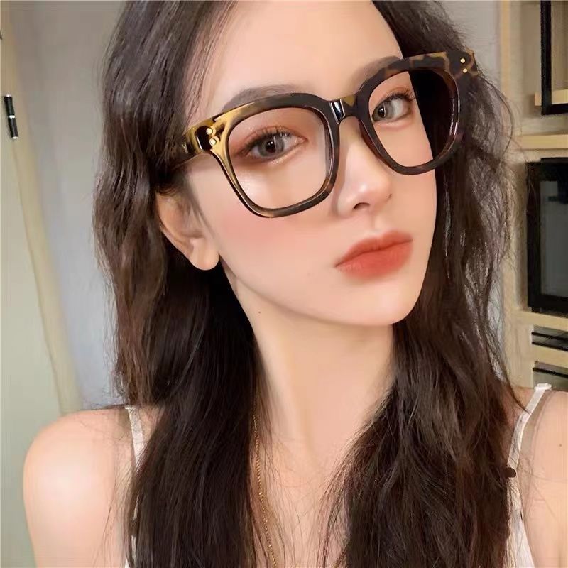 GM New Black Frame Glasses Myopia Women Can Match Degrees Face without Makeup Gadget to Make Big Face Thin-Looked Glasses Rim Glasses Frame