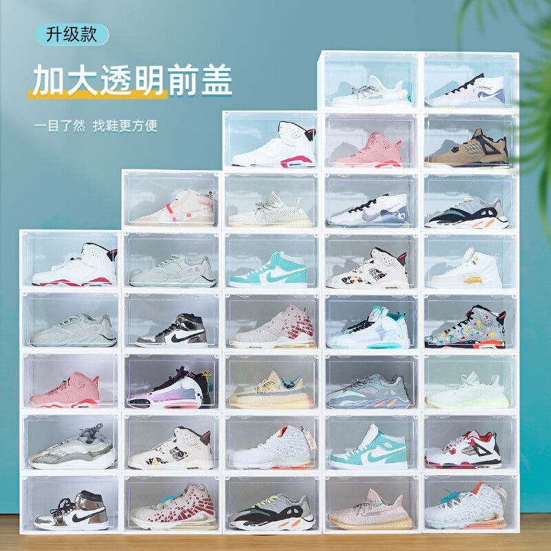 transparent shoe box aj shoe box shoes storage box shoe box horizontal dustproof moisture-proof simple shoe rack home dormitory storage