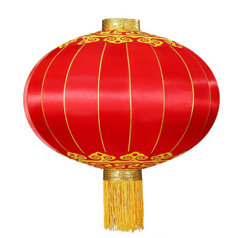 National Day New Red Lantern Outdoor Waterproof and Sun Protection Silk Cloth Iron Mouth Advertising Flocking Wedding Festival Lantern Ornament