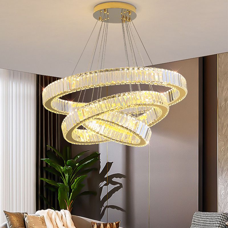 light luxury crystal chandelier lamp in the living room modern minimalist and magnificent main lamp bedroom dining-room lamp new whole house package lamps