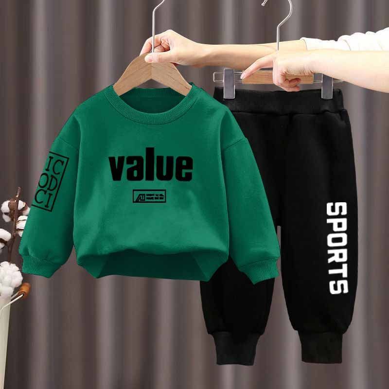 children‘s clothing boys and girls spring and autumn outfits children‘s spring and autumn sweater two-piece set korean style handsome medium and big children‘s clothes fashion