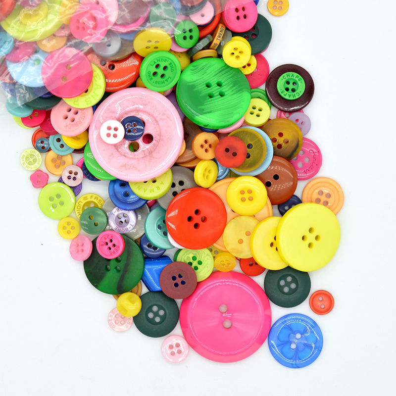 mixed color resin buttons kindergarten children‘s clothes buttons diy handmade button art kit accessories