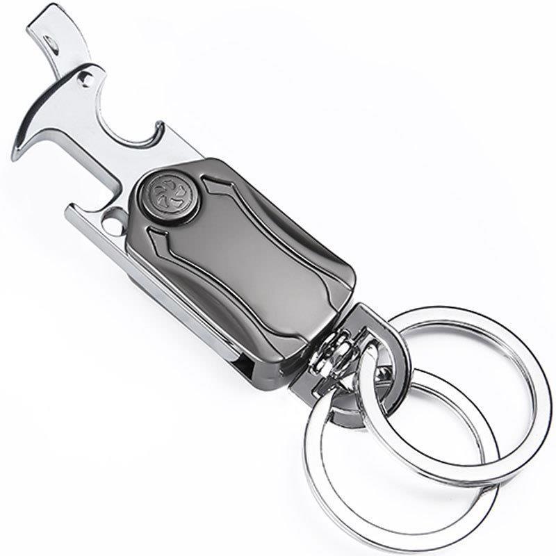 Multifunctional Rotatable Keychain Boys Fingertip Gyro Lid Opener Waist Hanging Car Beer Driving Key Chain Lettering