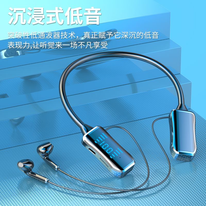 Halfsun Noise Reduction Wireless Bluetooth Headset Neck-Mounted Ultra-Long Life Battery Huawei Vivo Apple Karaoke Earphone Monitor Universal