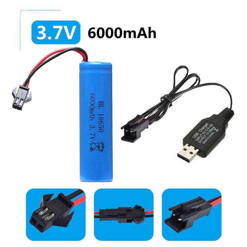 3.7V Lithium Battery 14500 Toy Four-Wheel Drive off-Road Vehicle Excavator Charging Cable Remote Control Car Rechargeable Battery 18650