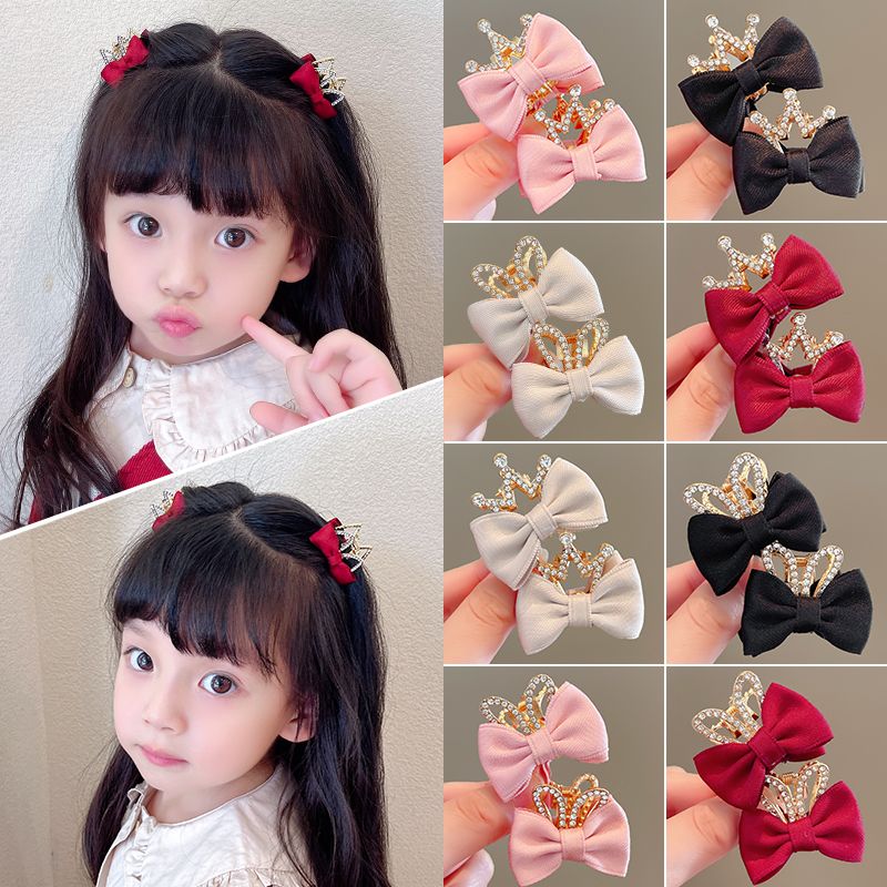 Children's Grip Double-Sided Bow Cropped Hair Clip Clip Hairpin for Girls Bang Clip Autumn Girl's Hairpin Headdress