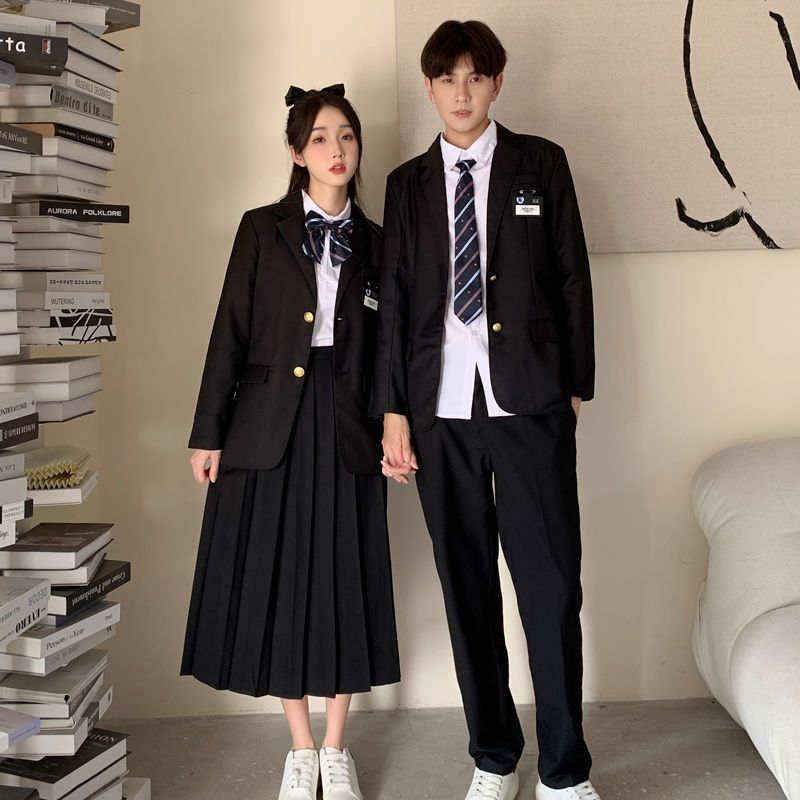 class uniform autumn high school student suit british college style korean style small suit jacket graduation season sports uniform