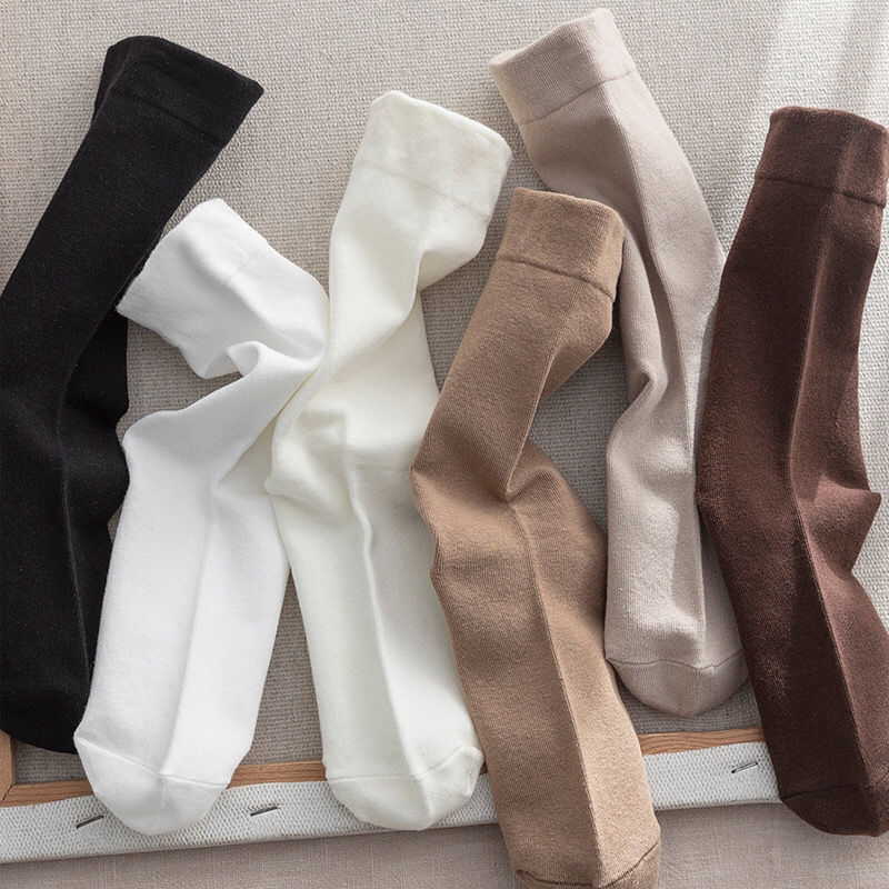 2022 New Zhuji Socks Women's Autumn and Winter Mid-Calf Ins Fashionable All-Matching Good-looking Mori Style Confinement Pile Style Long Socks