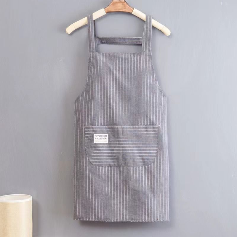 Apron Kitchen Home Cooking Young and Beautiful Pure Cotton New Apron Office Worker Work Clothes Stain-Resistant Oil-Free Wash