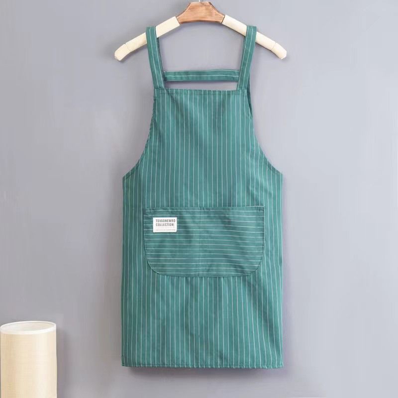 Apron Kitchen Home Cooking Young and Beautiful Pure Cotton New Apron Office Worker Work Clothes Stain-Resistant Oil-Free Wash