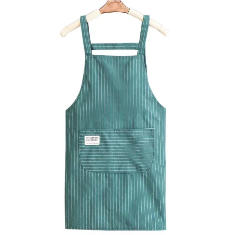 Apron Kitchen Home Cooking Young and Beautiful Pure Cotton New Apron Office Worker Work Clothes Stain-Resistant Oil-Free Wash