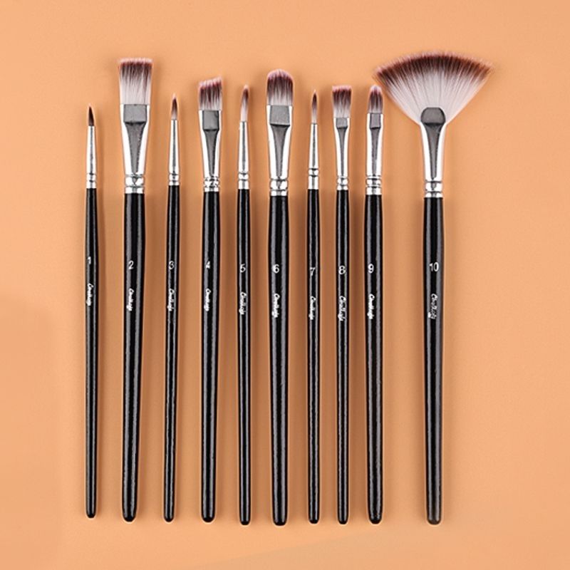 art student full set nylon brush soft fur gouache watercolor oil painting brush acrylic painting brush fan pen hook line pen broad brush comprising a row of penshaped brushes