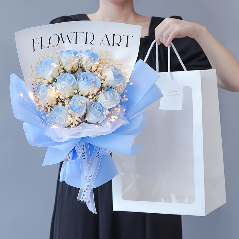 starry rose soap flower finished bouquet birthday gift for girls girlfriends mother artificial flower photo fake flower