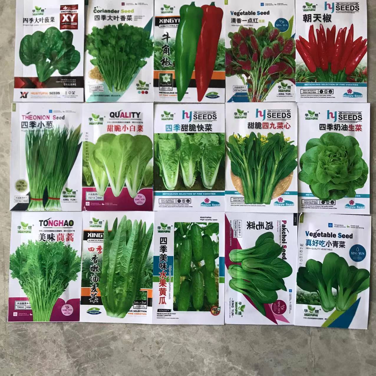 Wholesale 18 Four Seasons Vegetable Seeds Collection Autumn and Winter Balcony Bonsai Color Package Spinach Coriander Chives Green Vegetables