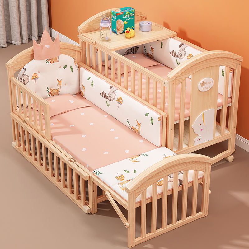 baby crib solid wood multifunctional baby bb bed cradle small bed newborn bed movable children stitching bed