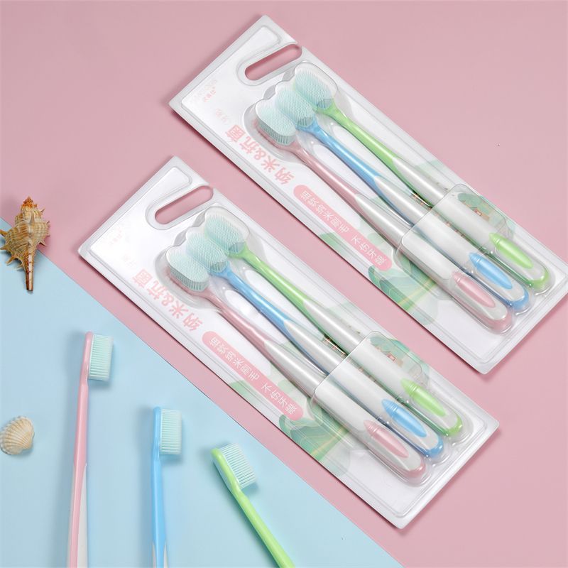 [High-End Toothbrush Multiple Styles] Adult Toothbrush Soft Bristle Nano Ultra-Fine Bristle Family Pack Couple Suit