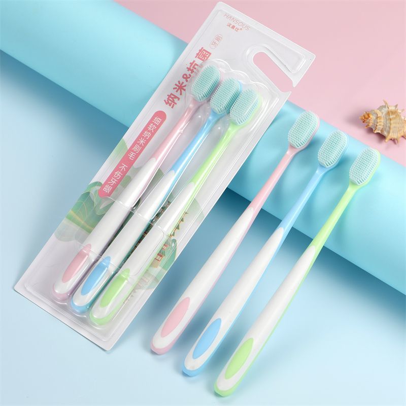 [High-End Toothbrush Multiple Styles] Adult Toothbrush Soft Bristle Nano Ultra-Fine Bristle Family Pack Couple Suit