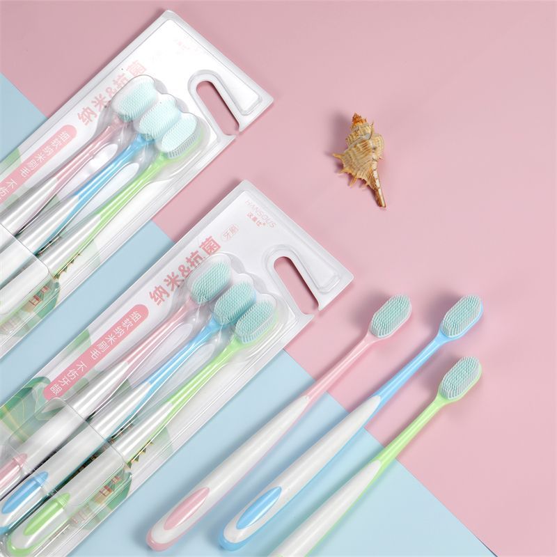 [High-End Toothbrush Multiple Styles] Adult Toothbrush Soft Bristle Nano Ultra-Fine Bristle Family Pack Couple Suit