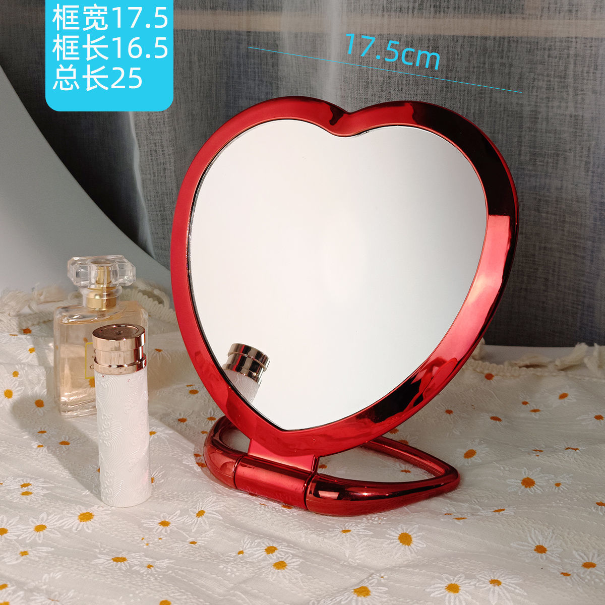 Portable Double-Sided Cosmetic Mirror Cosmetic Mirror Magnifying Folding Bag Wall-Mounted Dormitory Desktop Handle Table Mirror