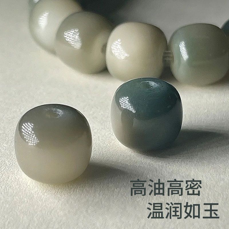 Lingyue Pavilion Natural Bodhi Bracelet Pliable Temperament Student Version Smoky Gray Gradient Bodhi Root Crafts Prayer Beads Bracelet