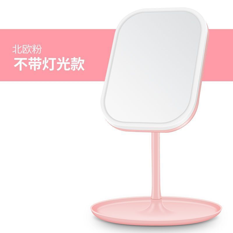Mirror Makeup Mirror Led Light Desktop Dressing Mirror Household with Light Ins Good-looking Fairy for Student Dormitory