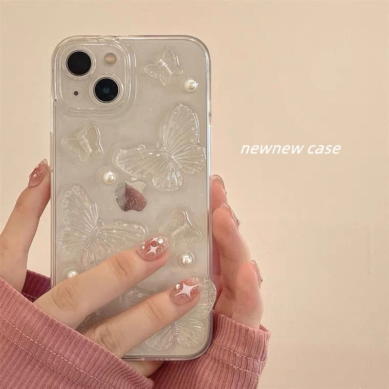 Epoxy Three-Dimensional Butterfly Apple 14 Phone Case 14Promax Female Iphone13 12 11 Advanced Xr Xsmax