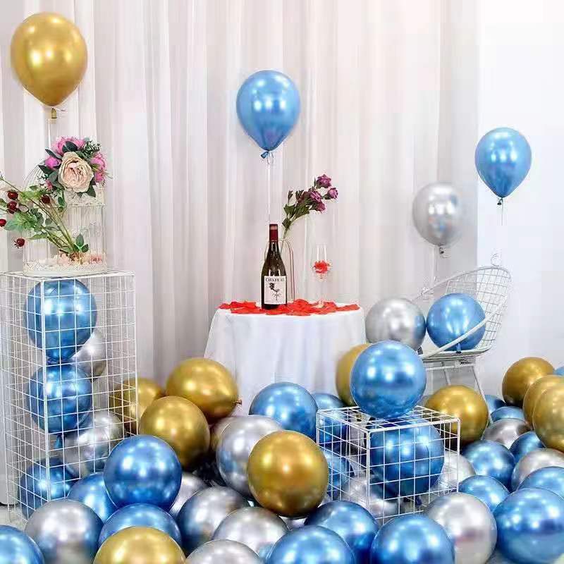 Metal Birthday Balloon Decoration Chrome Gold Thickened Balloon Proposal Declaration Wedding Engagement Party Event Scene Layout