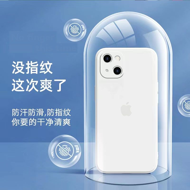 Apple 13 Straight Edge All-Inclusive Phone Case 14pro Lens All-Inclusive Iphone12 Liquid 14 Drop-Resistant 11 Protective Case