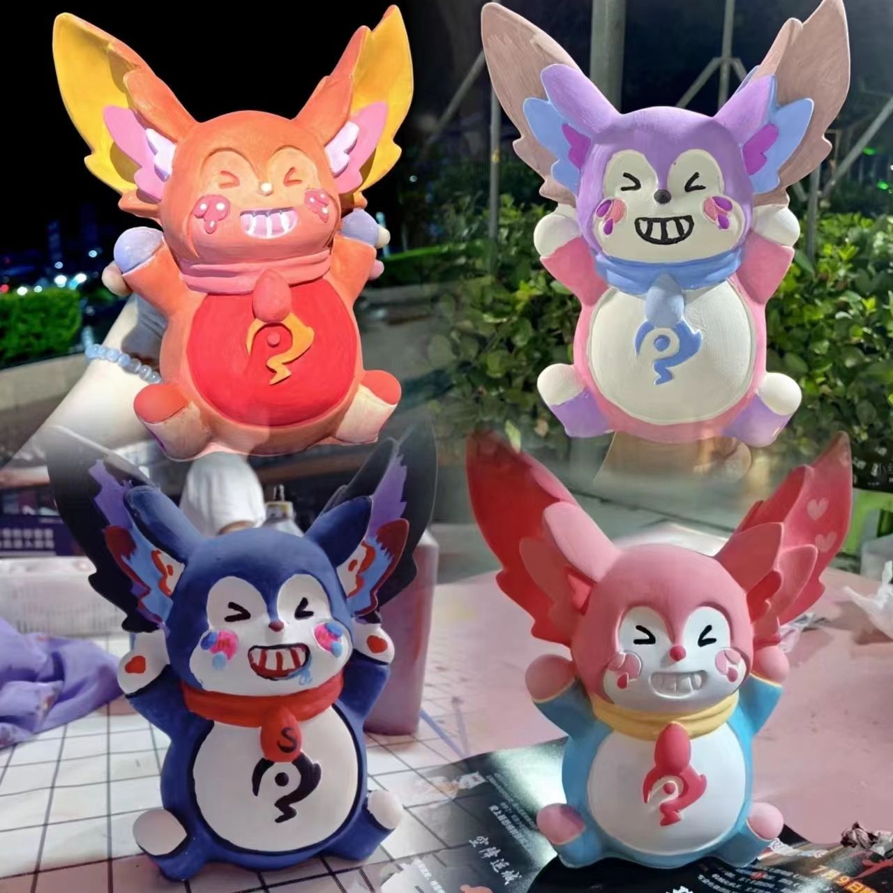 Diy Hand-Painted Vinyl Figurine Clow M Stitch Library Pikachu Coin Bank Graffiti Non-Plaster Doll