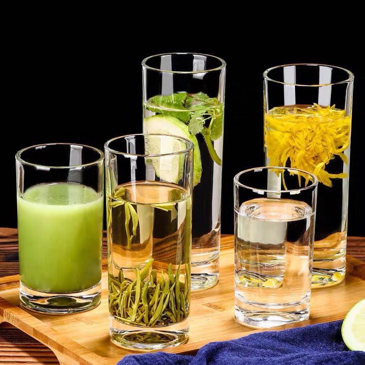 Simple Home Glass Water Cup Set Living Room Thickened Transparent Tea Cup Lead-Free Juice Cup Beer Steins