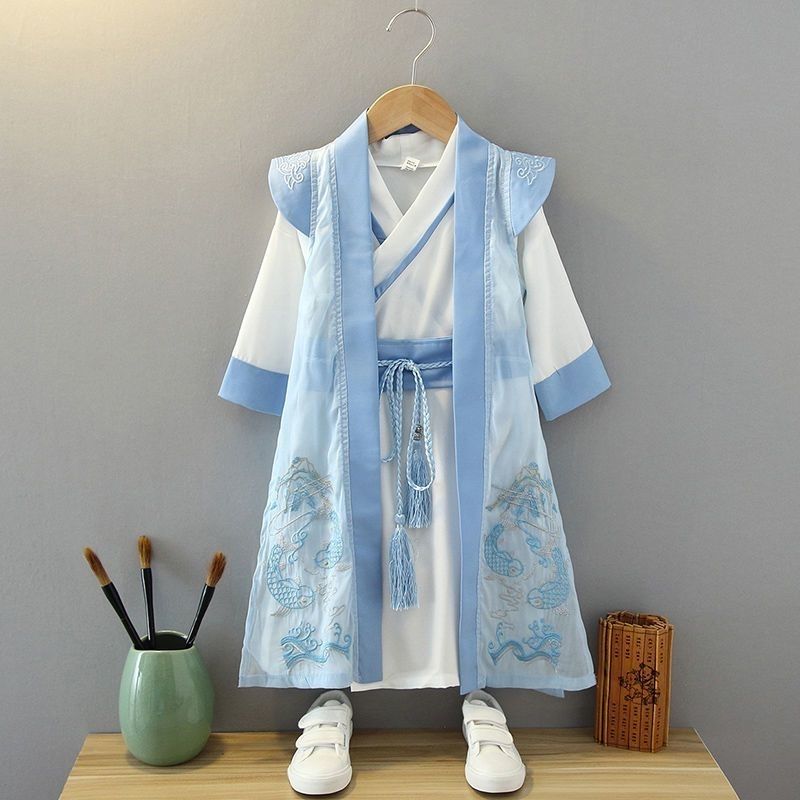 hanfu spring and autumn tang suit children‘s new ancient costume chinese classics suit children‘s disciples master‘s kindergarten performance clothes