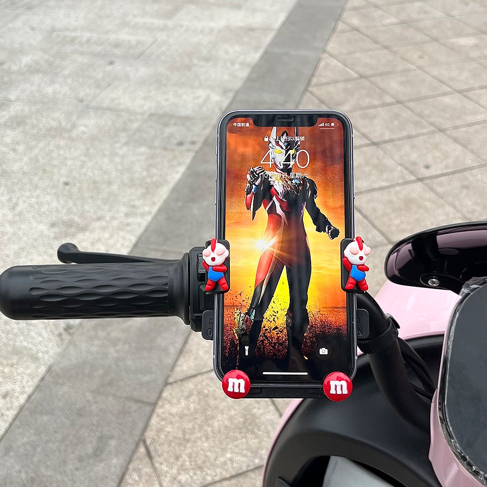 Take-out Rider Motorcycle Electric Vehicle Mobile Phone Navigation Bracket Bicycle Riding Cartoon Cute Mobile Phone Holder Female