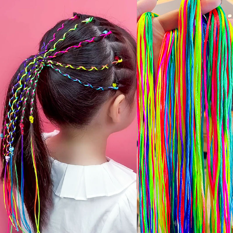 yunnan colorful hair band children‘s braid ribbon dreadlocks headdress gradient colorful ropes korean style headband tie hair band