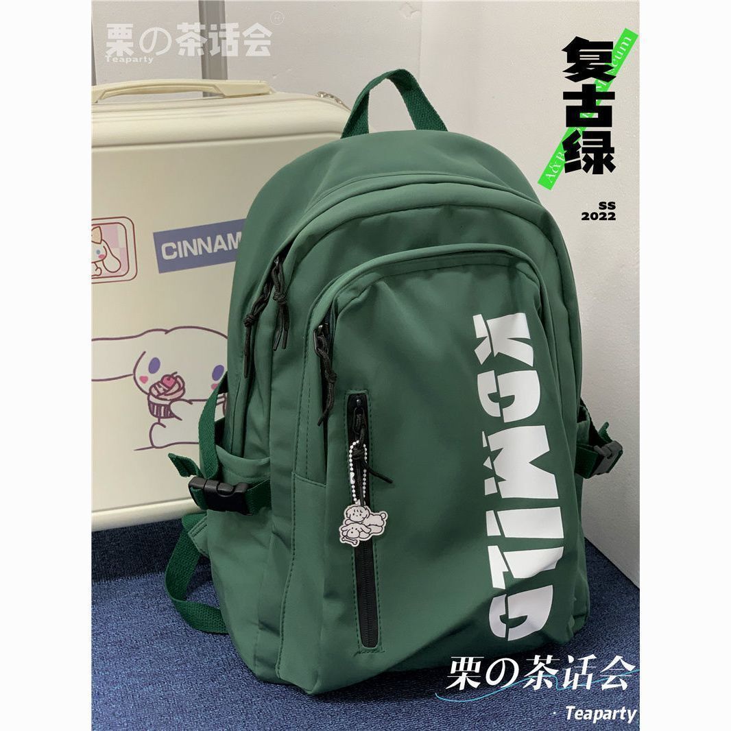 retro japanese workwear backpack female niche design american campus student schoolbag male large-capacity backpack tide