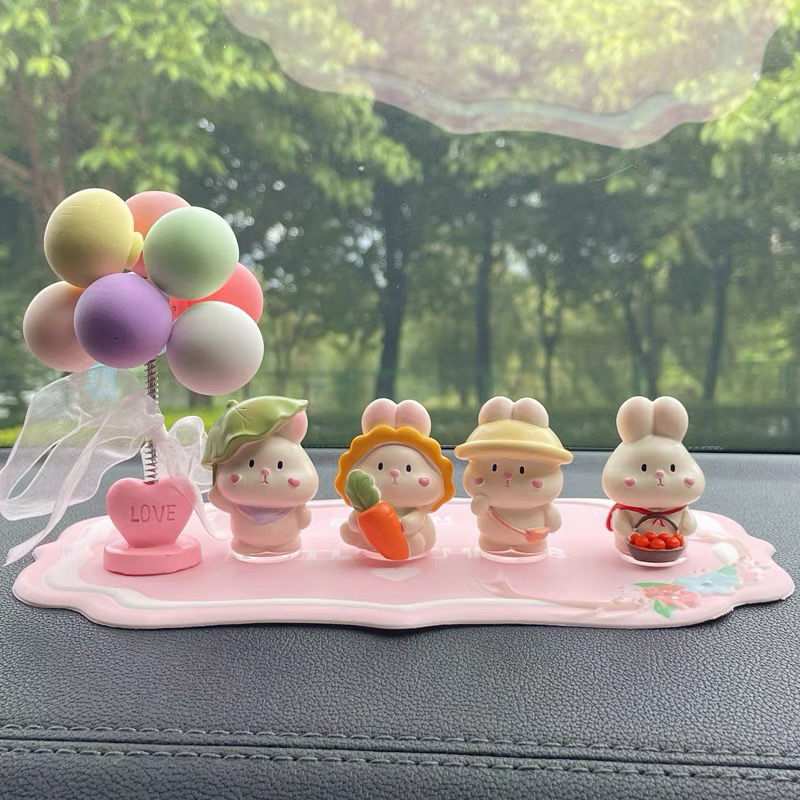 cute bunny car decoration car beautiful car accessories creative car center console decoration supplies for women