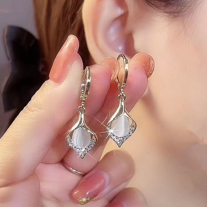 Red Love Heart Earrings Women's Silver Needle 2023 New Trendy Simple Temperament Autumn/Winter Earrings Light Luxury Minority Design Sense
