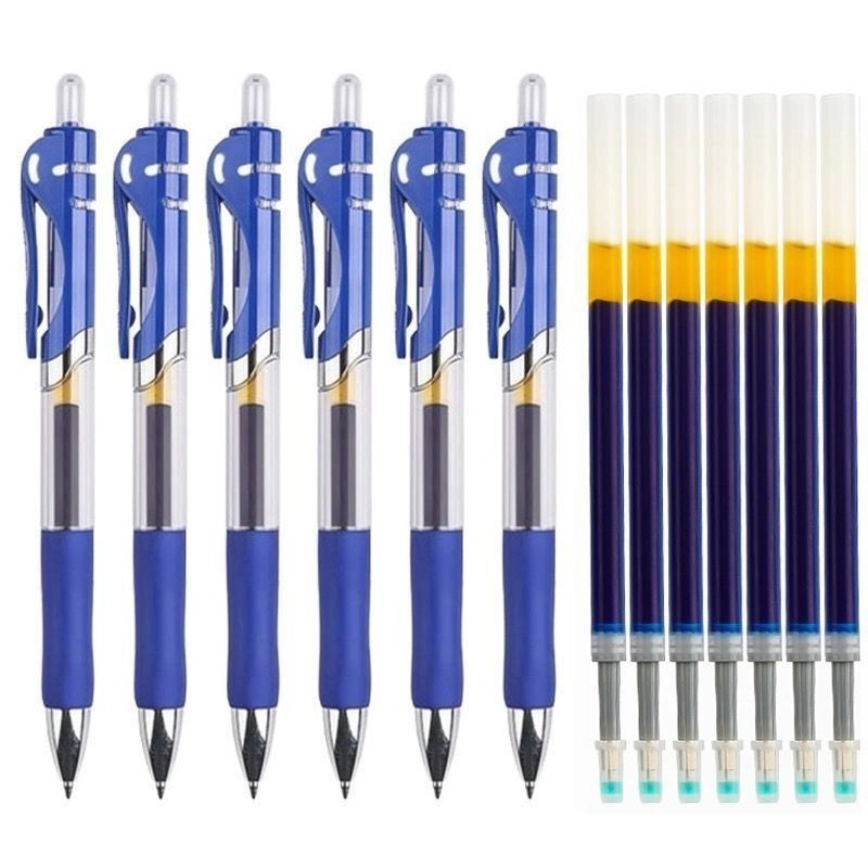 Press Gel Pen 0.5mm Refill Ballpoint Pen Signature PEN Conference Pen Black Red Blue Student Learning Office Supplies