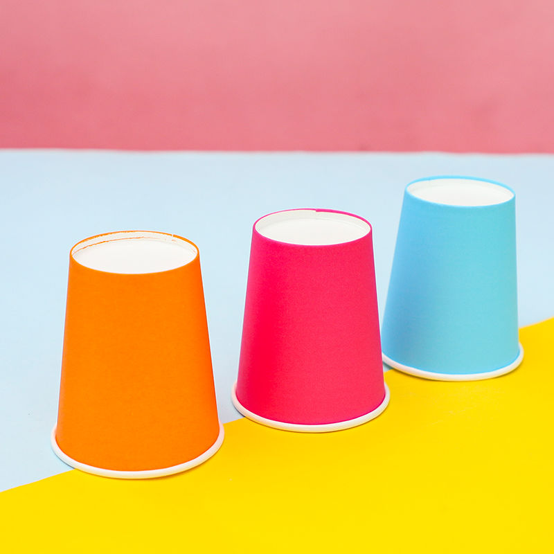 Disposable Color Paper Cup Kindergarten Diy Handmade Environment Creation Red Yellow Early Education Children Solid Color Cup