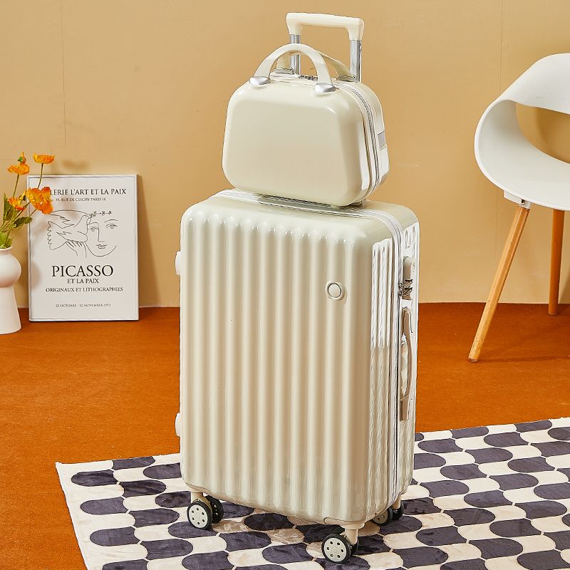 Korean Style Luggage Female Student Trolley Case Password Suitcase Male Universal Wheel Leather Suitcase Ins Large Capacity Suitcase