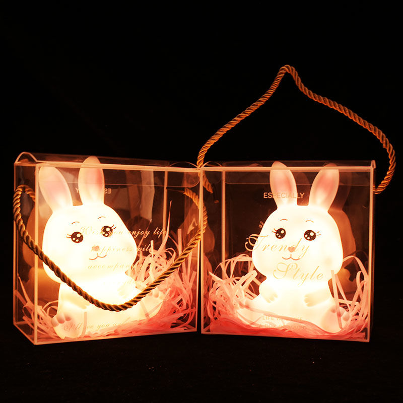 Rabbit Light Luminous Toy Female Cute Graduation Gift Super Cute Portable Birthday Gift Female Small Night Lamp Wholesale Stall