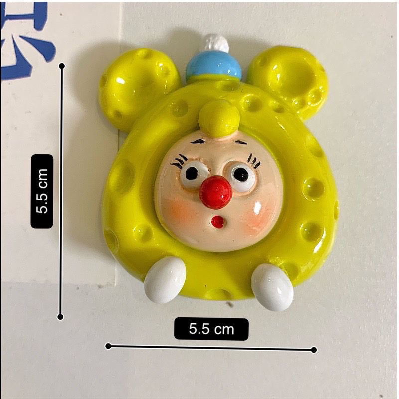 Internet Hot Clown Sister Plaster Doll White Body Diy Refridgerator Magnets Parent-Child Educational Birthday Gift Ins Same Style