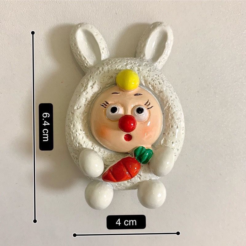 Internet Hot Clown Sister Plaster Doll White Body Diy Refridgerator Magnets Parent-Child Educational Birthday Gift Ins Same Style