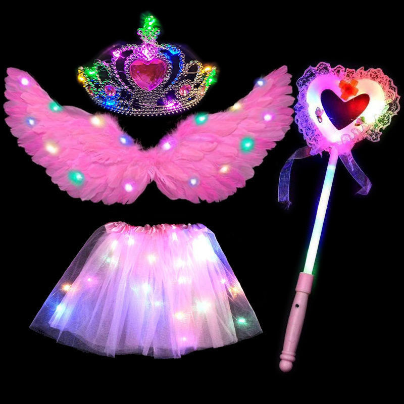 angel wings light wonderful fairy back decoration girl magic stick princess dress performance props children festival performance