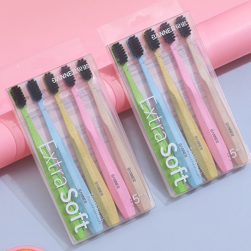 Toothbrush High-End Soft Fur Adult High-End Independent Packaging High Density Brush Filaments Filament Soft Fur Children Family Pack Men and Women