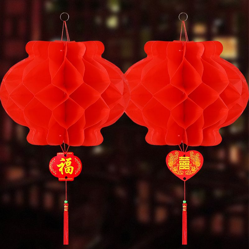 Red Lantern Wholesale New Year Pendant Wedding Opening Lantern Festival Shopping Mall Layout Spring Festival Thickened Chinese Lantern