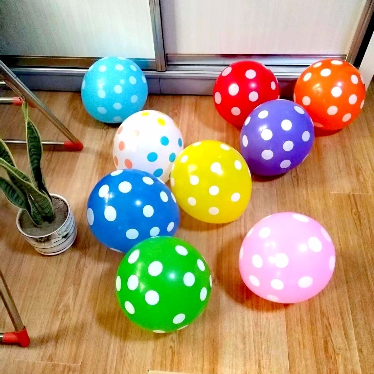 No. plus-Sized 12-Inch Thickened 2.8G Mixed Color Polka Dot Balloon Birthday Party Decoration Candy Color Polka Dot Balloon
