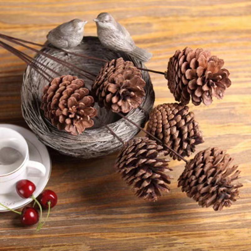 pine cone dried flowers bouquet living room furnishings shooting props dried flower pine cone flower arrangement ornament decoration home pine cone christmas