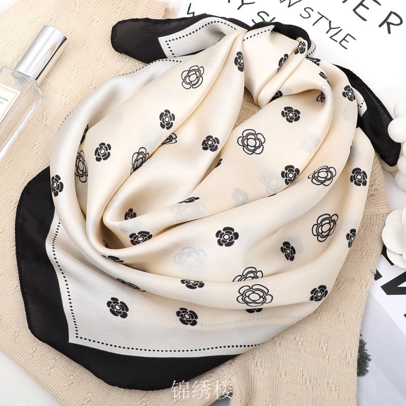 british style 2022 new commuter shopping all-match 70 square scarf imitation mulberry silk scarf women‘s square neck scarf