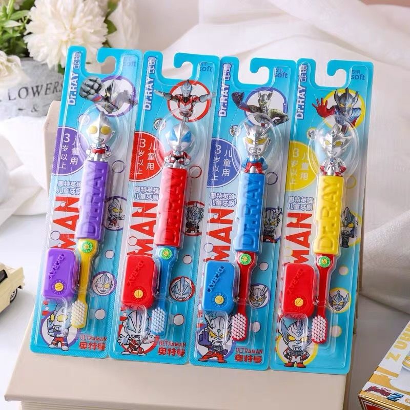 Authentic Lei Zhi Ultraman Soft Fur Children's Toothbrush 3-12 Years Old Toddler Boy Little Child Baby Cartoon Teeth Protecting Brush