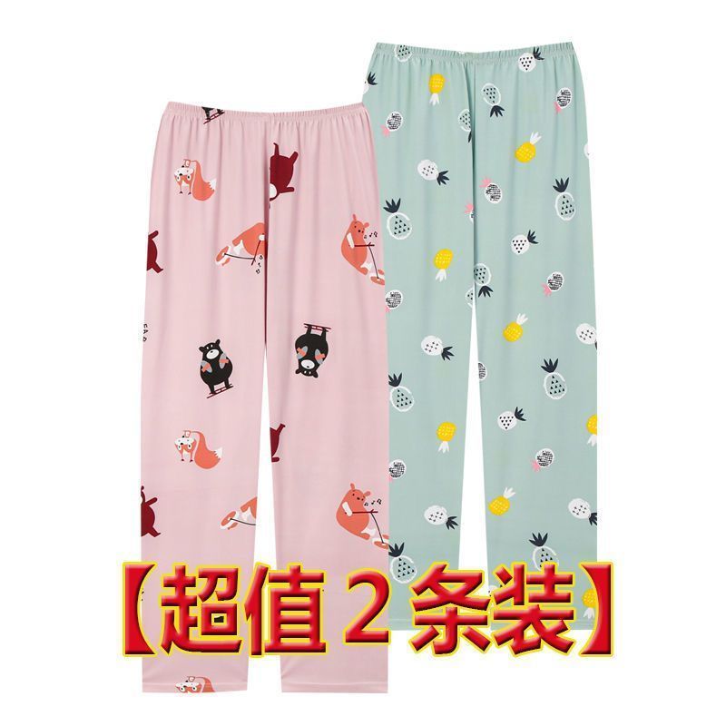 men‘s and women‘s new pajama pants trousers loose plus size cotton printed casual homewear pants ladies cartoon confinement pants